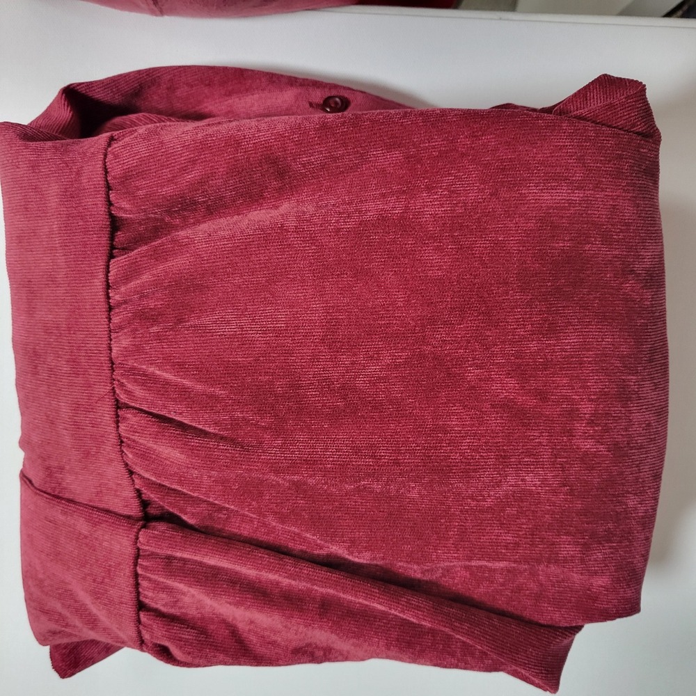Crown & Ivy Corduroy Tiered Midi Dress 4X Burgundy Puff Sleeve Retro Whimsigoth‎ - Picture 9 of 9